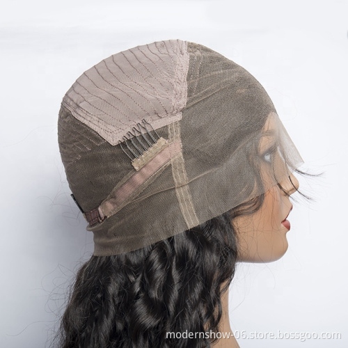 Wholesale price  cuticle aglined 100%  Human Hair water wave  360 Lace Frontal Wig